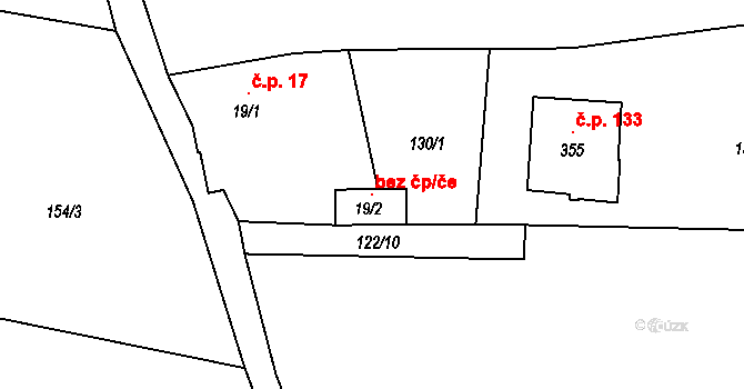 Miřetice 119598787 na parcele st. 19/2 v KÚ Miřetice u Nasavrk, Katastrální mapa