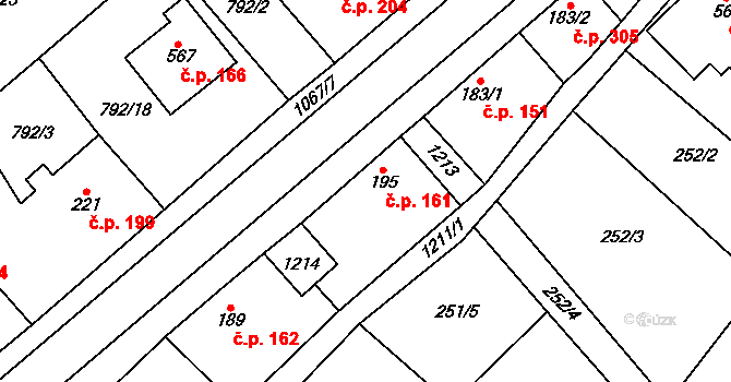 Cerhenice 161 na parcele st. 195 v KÚ Cerhenice, Katastrální mapa