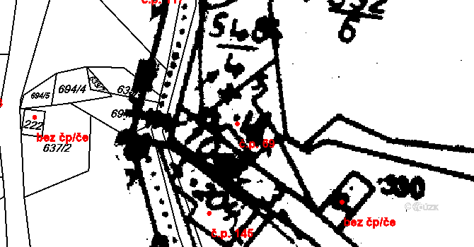 Tisová 69, Kraslice na parcele st. 41 v KÚ Tisová u Kraslic, Katastrální mapa