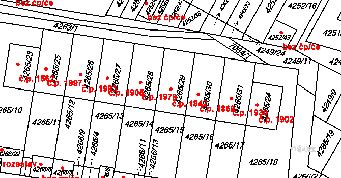 Boskovice 1842 na parcele st. 4265/29 v KÚ Boskovice, Katastrální mapa