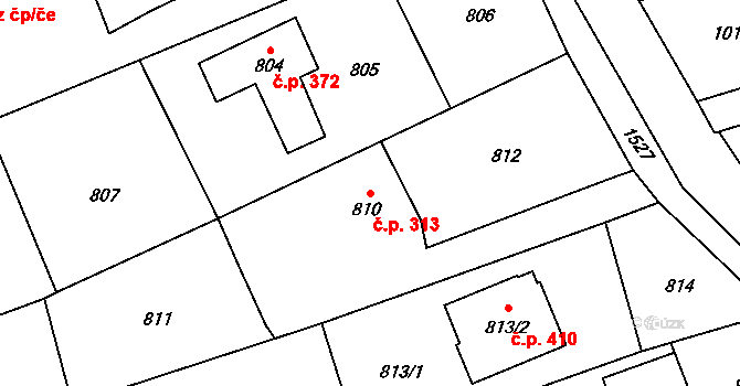 Záblatí 313, Bohumín na parcele st. 810 v KÚ Záblatí u Bohumína, Katastrální mapa