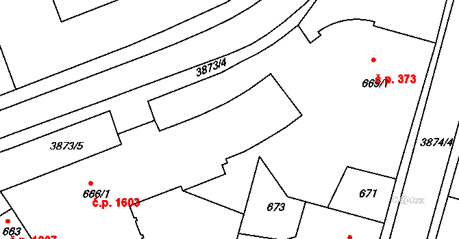 Turnov 1603 na parcele st. 666/1 v KÚ Turnov, Katastrální mapa