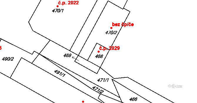 České Budějovice 2 2029, České Budějovice na parcele st. 468 v KÚ Haklovy Dvory, Katastrální mapa