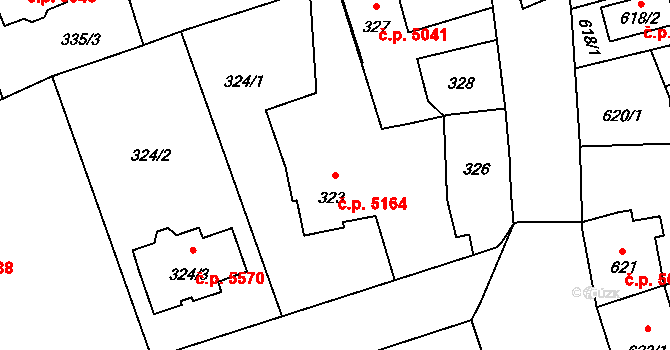 Třebovice 5164, Ostrava na parcele st. 323 v KÚ Třebovice ve Slezsku, Katastrální mapa