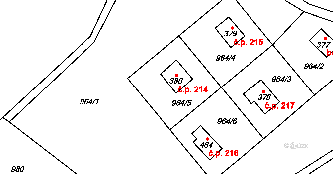 Dolní Dvůr 214, Katastrální mapa