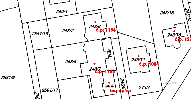 Kylešovice 1163, Opava na parcele st. 248/7 v KÚ Kylešovice, Katastrální mapa