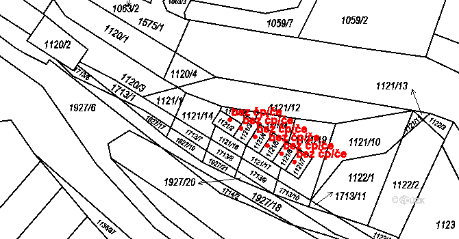Zbýšov 46038787 na parcele st. 1121/2 v KÚ Zbýšov u Oslavan, Katastrální mapa