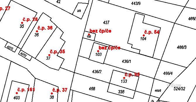 Suchý 49632787 na parcele st. 103 v KÚ Suchý, Katastrální mapa