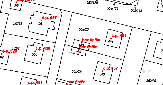 Líbeznice 50493787 na parcele st. 443 v KÚ Líbeznice, Katastrální mapa