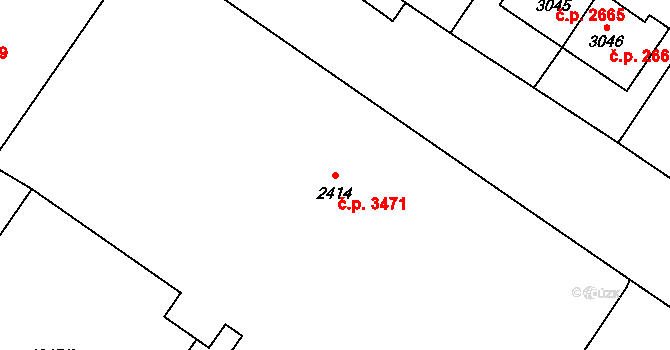 Břeclav 3471 na parcele st. 2414 v KÚ Břeclav, Katastrální mapa