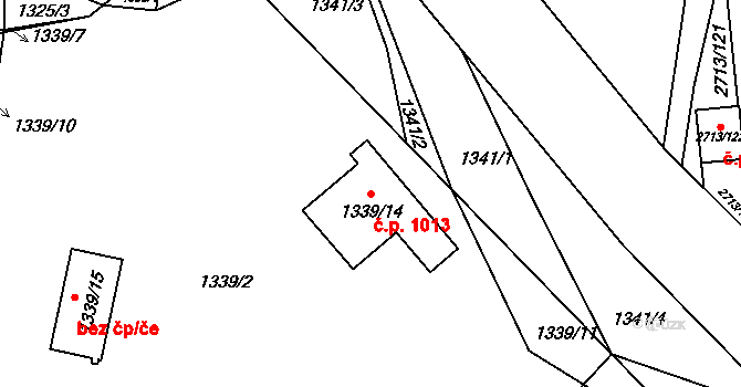 Žebětín 1013, Brno na parcele st. 1339/14 v KÚ Žebětín, Katastrální mapa