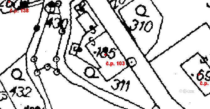 Libina 103 na parcele st. 7567 v KÚ Horní Libina, Katastrální mapa