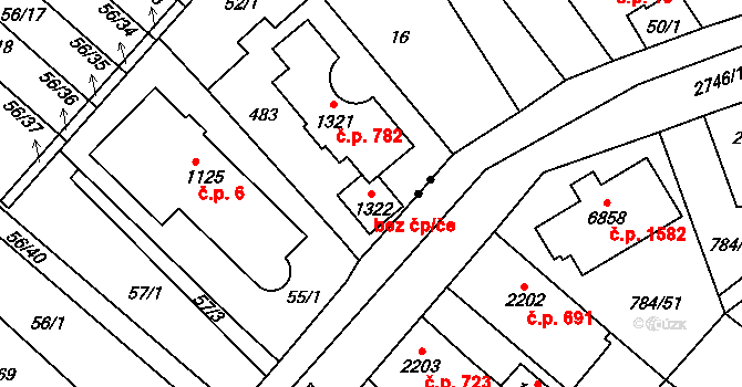 Pardubice 93835787 na parcele st. 1322 v KÚ Studánka, Katastrální mapa