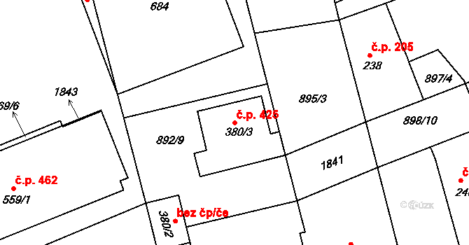 Staňkov II 425, Staňkov na parcele st. 380/3 v KÚ Staňkov-ves, Katastrální mapa
