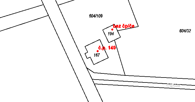 Bobr 149, Žacléř na parcele st. 167 v KÚ Bobr, Katastrální mapa