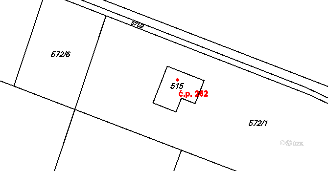 Guty 262, Třinec na parcele st. 515 v KÚ Guty, Katastrální mapa