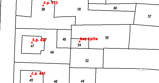 Batelov 44496788 na parcele st. 54 v KÚ Batelov, Katastrální mapa