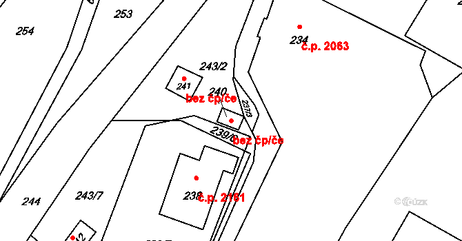 Rožnov pod Radhoštěm 45671788 na parcele st. 240 v KÚ Hážovice, Katastrální mapa