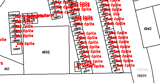 Praha 48043788 na parcele st. 493/22 v KÚ Čakovice, Katastrální mapa
