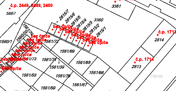 Písek 49762788 na parcele st. 2815/1 v KÚ Písek, Katastrální mapa