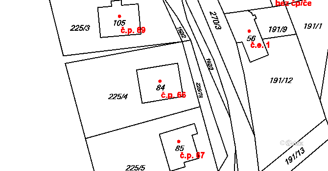 Nebílovský Borek 66, Štěnovický Borek na parcele st. 84 v KÚ Nebílovský Borek, Katastrální mapa