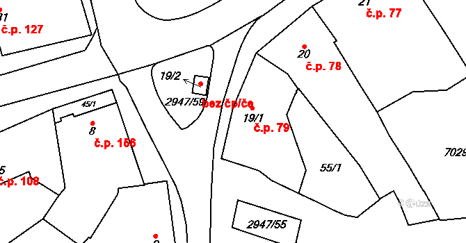 Nenkovice 79 na parcele st. 19/1 v KÚ Nenkovice, Katastrální mapa