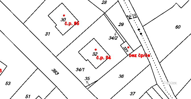 Janovice 84, Rýmařov na parcele st. 32 v KÚ Janovice u Rýmařova, Katastrální mapa