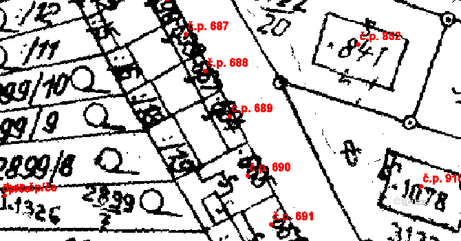 Jaroměřice nad Rokytnou 689 na parcele st. 664 v KÚ Jaroměřice nad Rokytnou, Katastrální mapa