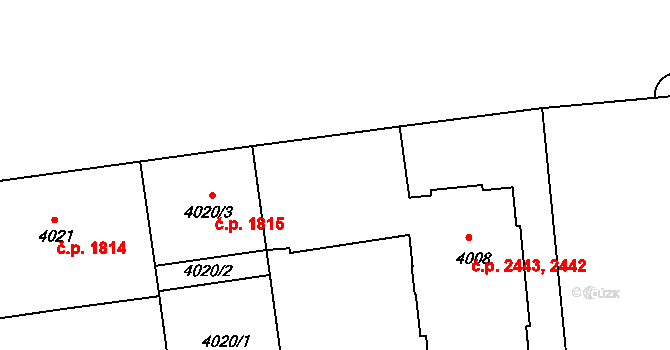 Žižkov 2442, Praha 8 na parcele st. 4008 v KÚ Žižkov, Katastrální mapa