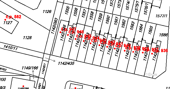 Řepy 944, Praha na parcele st. 1142/343 v KÚ Řepy, Katastrální mapa