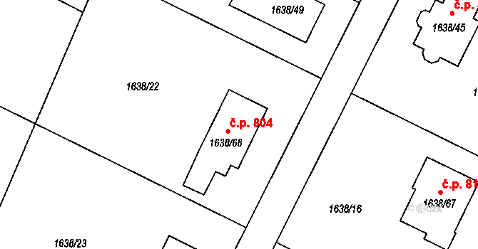 Miřetice u Klášterce nad Ohří 804, Klášterec nad Ohří na parcele st. 1638/68 v KÚ Miřetice u Klášterce nad Ohří, Katastrální mapa