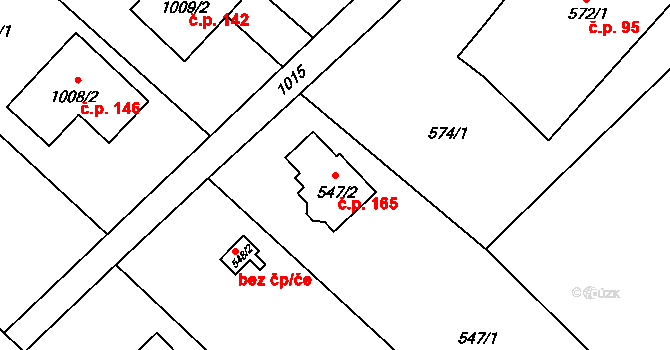 Stanislavice 165, Český Těšín na parcele st. 547/2 v KÚ Stanislavice, Katastrální mapa