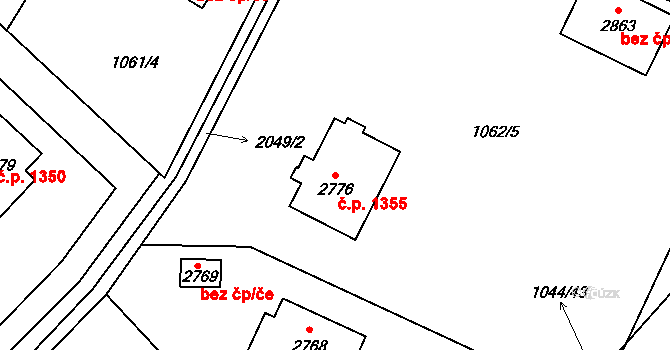 Blatná 1355 na parcele st. 2776 v KÚ Blatná, Katastrální mapa