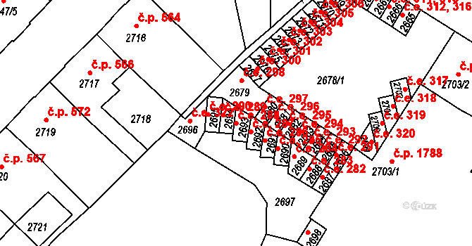 Děčín VI-Letná 288, Děčín na parcele st. 2693 v KÚ Podmokly, Katastrální mapa