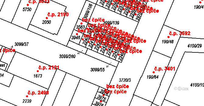 Břeclav 38447789 na parcele st. 2243 v KÚ Břeclav, Katastrální mapa