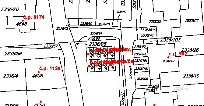 Žamberk 39460789 na parcele st. 4950 v KÚ Žamberk, Katastrální mapa