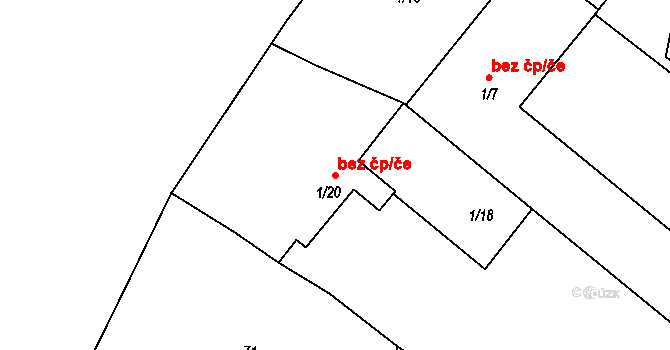 Liběšice 40616789 na parcele st. 1/20 v KÚ Dubčany u Liběšic, Katastrální mapa