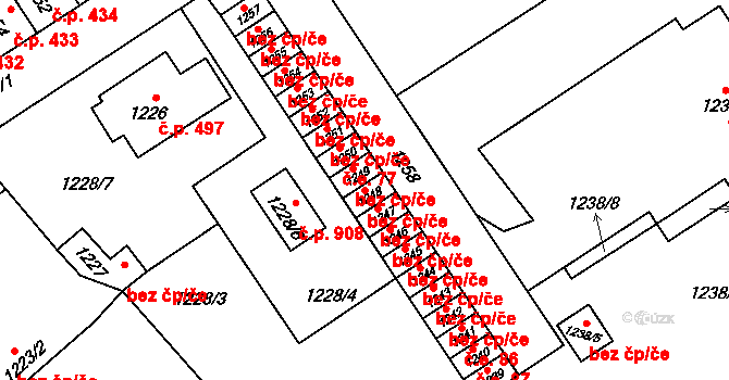 Velká Bystřice 40894789 na parcele st. 1248 v KÚ Velká Bystřice, Katastrální mapa