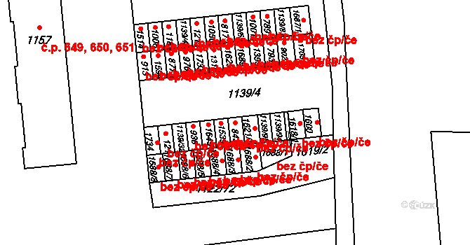 Svitavy 46408789 na parcele st. 843 v KÚ Čtyřicet Lánů, Katastrální mapa