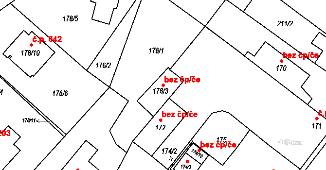 Klášterec nad Ohří 48891789 na parcele st. 176/3 v KÚ Klášterec nad Ohří, Katastrální mapa