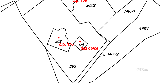Cheb 73920789 na parcele st. 370 v KÚ Starý Hrozňatov, Katastrální mapa