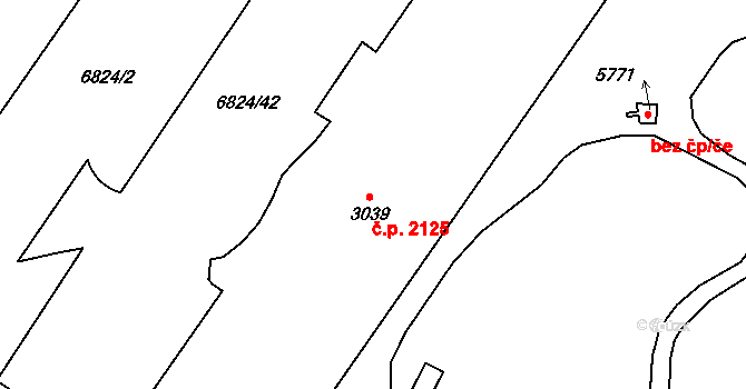 Žatec 2125 na parcele st. 3039 v KÚ Žatec, Katastrální mapa
