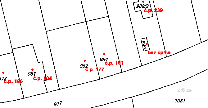 Přerov XII-Žeravice 161, Přerov na parcele st. 984 v KÚ Žeravice, Katastrální mapa