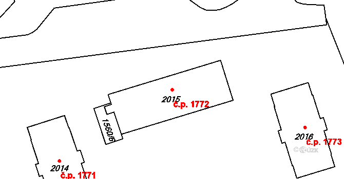 Šumperk 1772 na parcele st. 2015 v KÚ Šumperk, Katastrální mapa