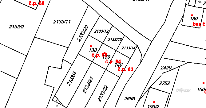 Kočov 64 na parcele st. 139 v KÚ Kočov, Katastrální mapa
