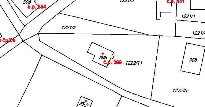 Bublava 389 na parcele st. 395 v KÚ Bublava, Katastrální mapa