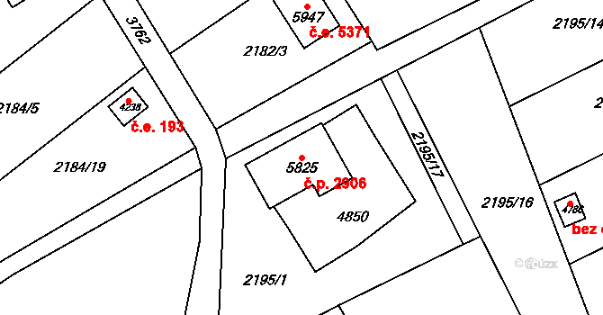 Dvůr Králové nad Labem 2906 na parcele st. 5825 v KÚ Dvůr Králové nad Labem, Katastrální mapa