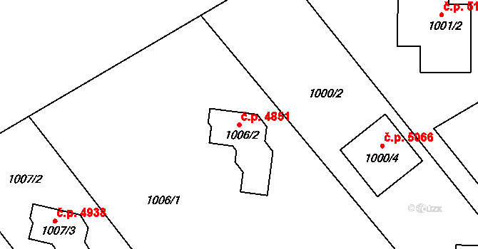 Proseč nad Nisou 4851, Jablonec nad Nisou na parcele st. 1006/2 v KÚ Proseč nad Nisou, Katastrální mapa