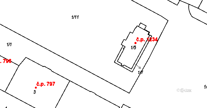 Šumbark 1197, Havířov na parcele st. 1/11 v KÚ Šumbark, Katastrální mapa