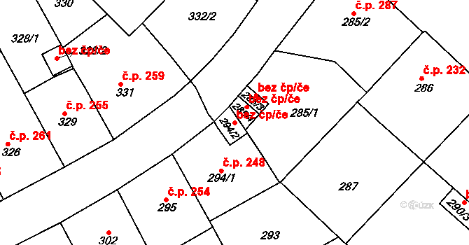 Bílina 39074790 na parcele st. 294/2 v KÚ Bílina-Újezd, Katastrální mapa